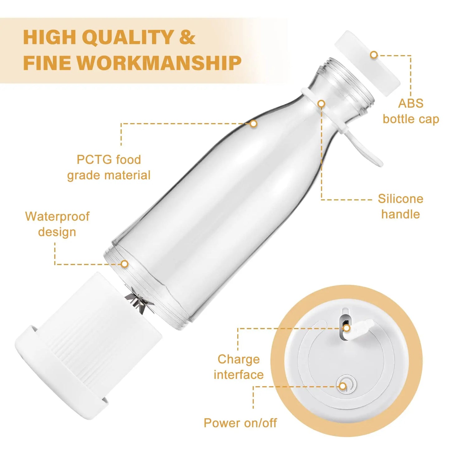 Mixeur Portable Sans Fil – Des Smoothies Frais Partout, en 30 Secondes 🥤